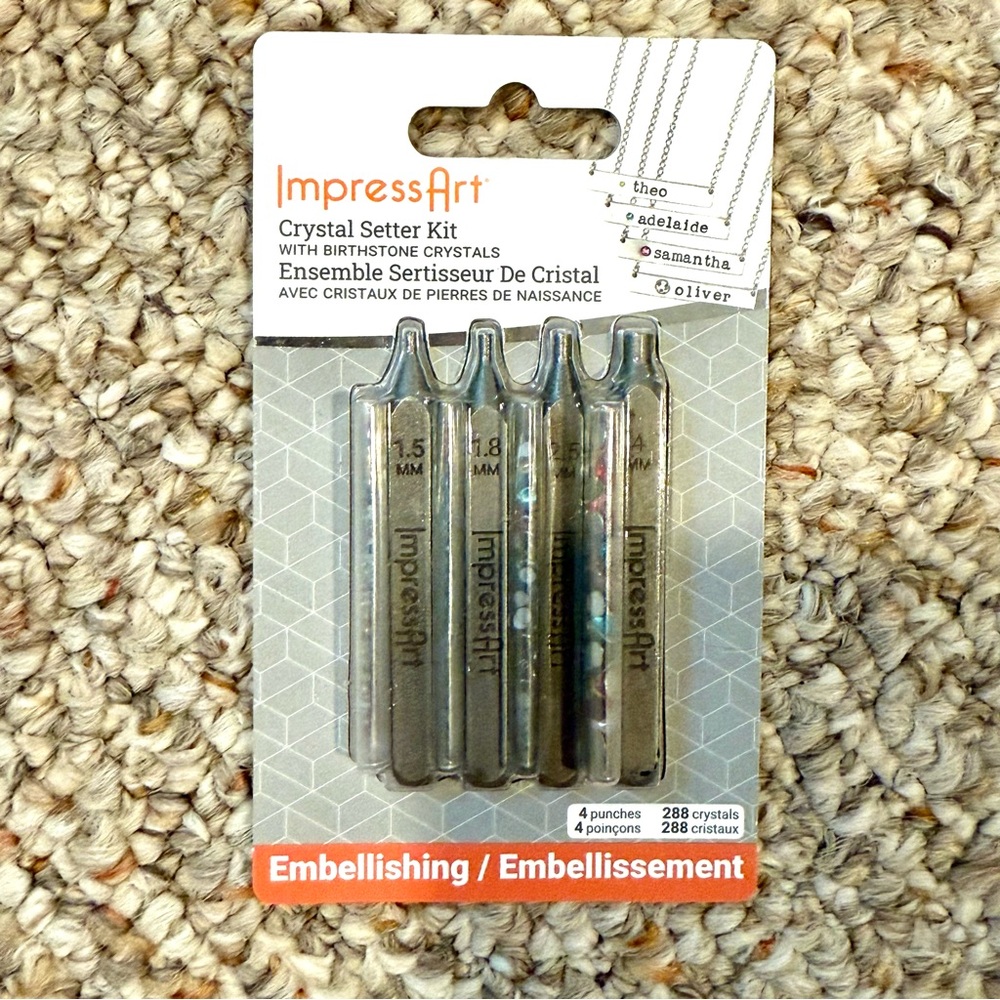 ImpressArt Metal Stamping Jewelry Set. Includes necklaces, birthstone crystals. - Picture 6 of 11